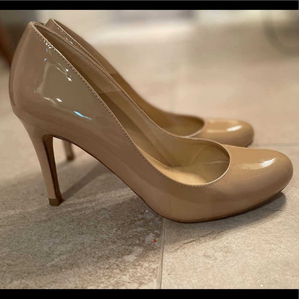 L.K.Bennett Stila nude patent leather heels